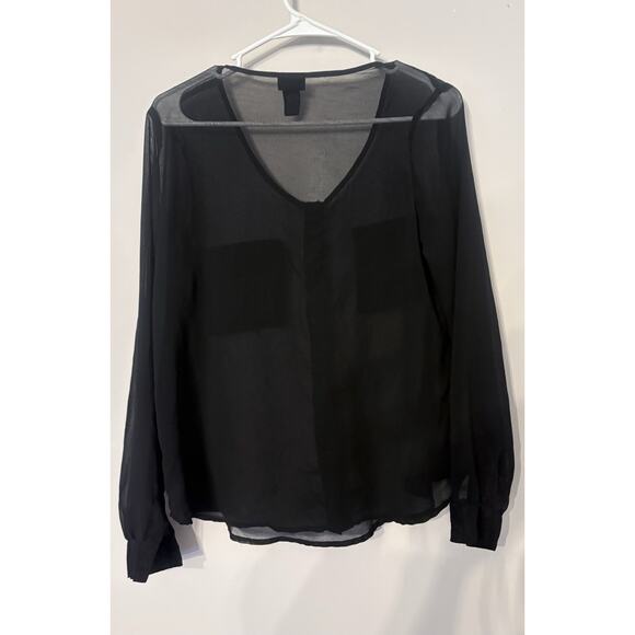 Women's Button-Down Long Sleeve Blouse All Seasons Collection Size M Black - Picture 6 of 6